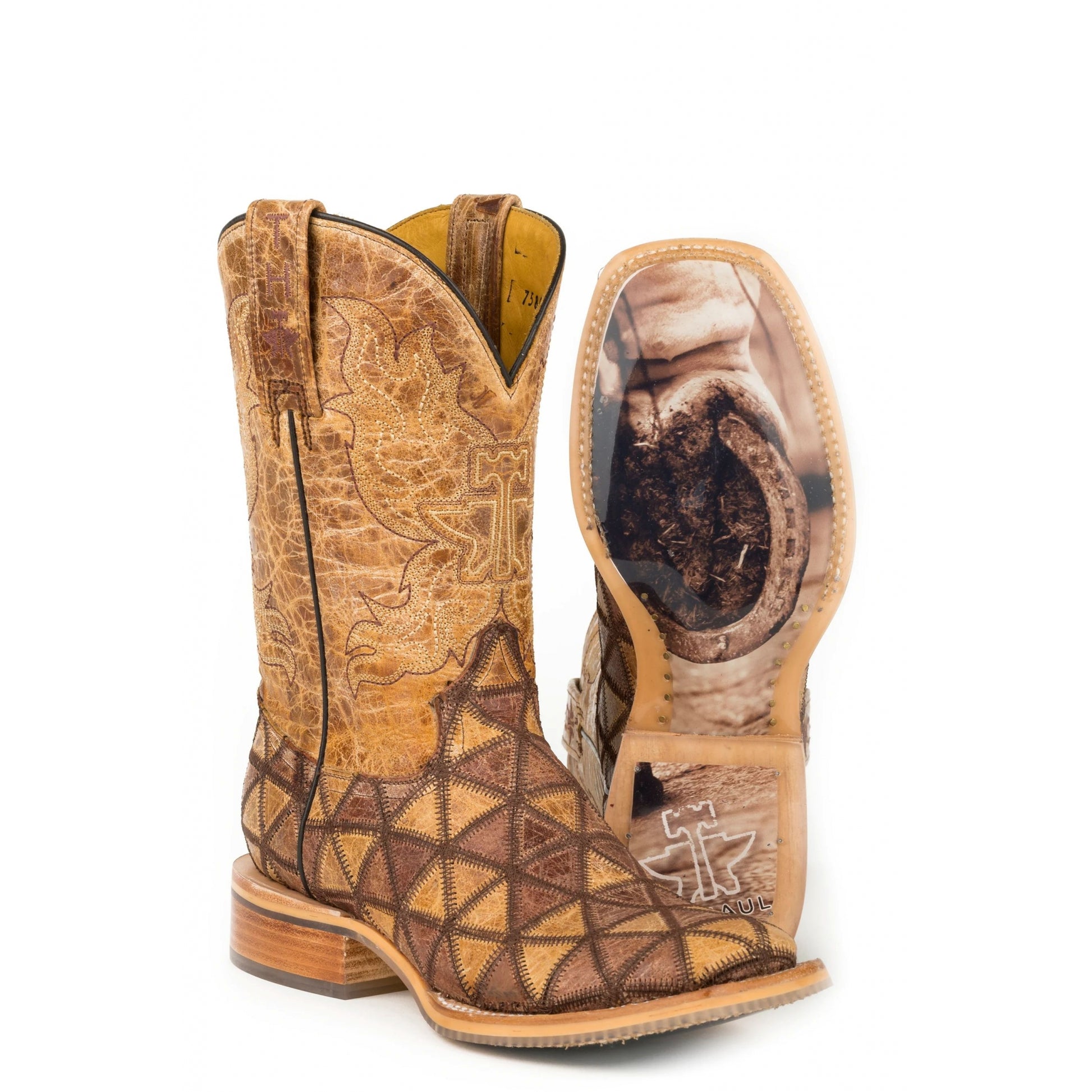 Tin Haul Ladies Patchwork Square Toe Boots