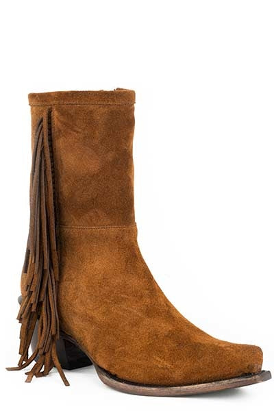 Stetson Ladies Halle Snip Toe Boots With Fringe