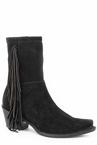 Stetson Ladies Halle Snip Toe Boots With Fringe