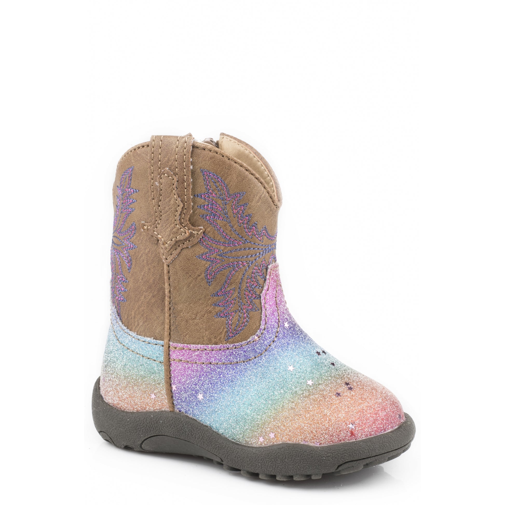 Roper Cowbabies Infant Girls Multi Rainbow Glitter Boots