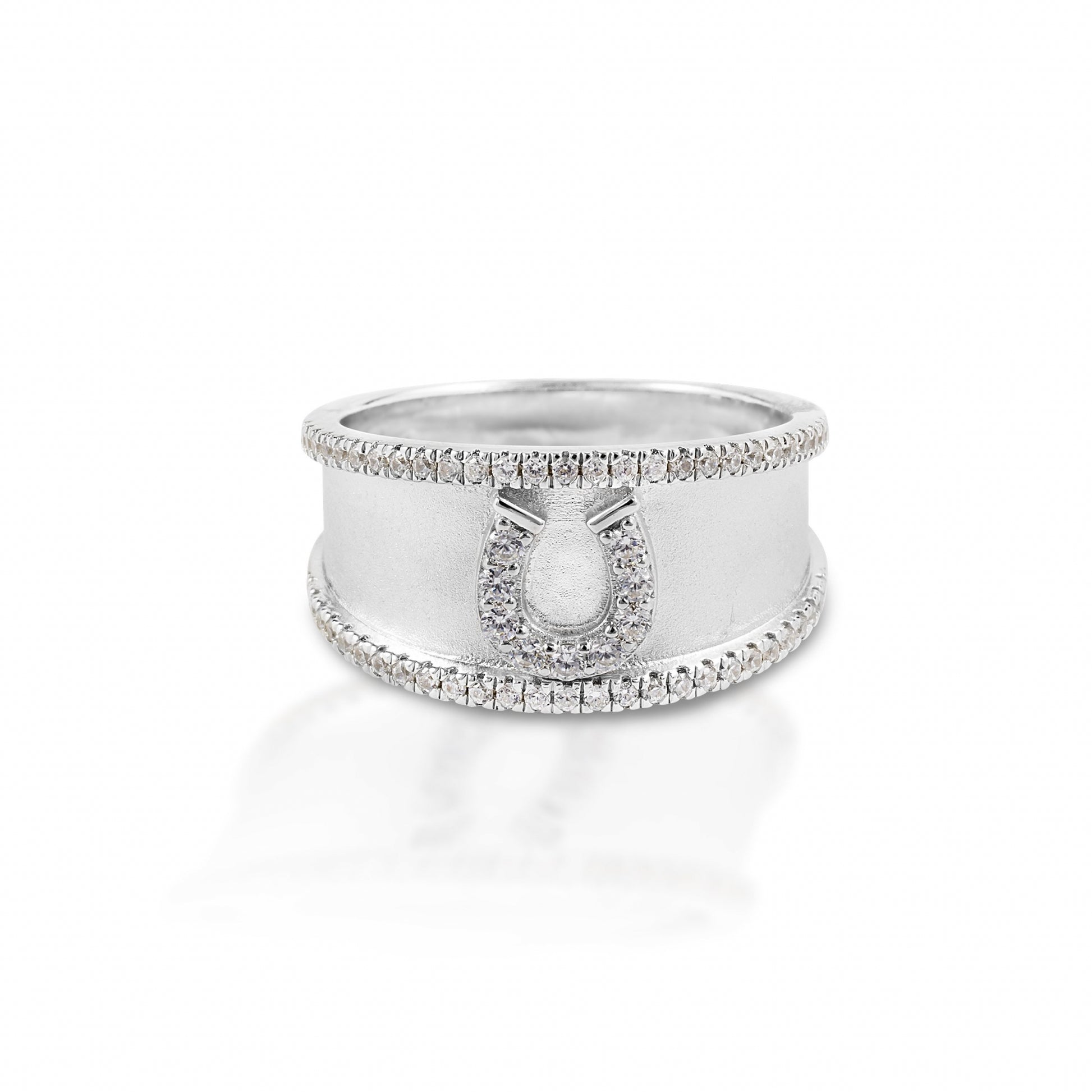 Kelly Herd Crystal Bordered Horseshoe Ring