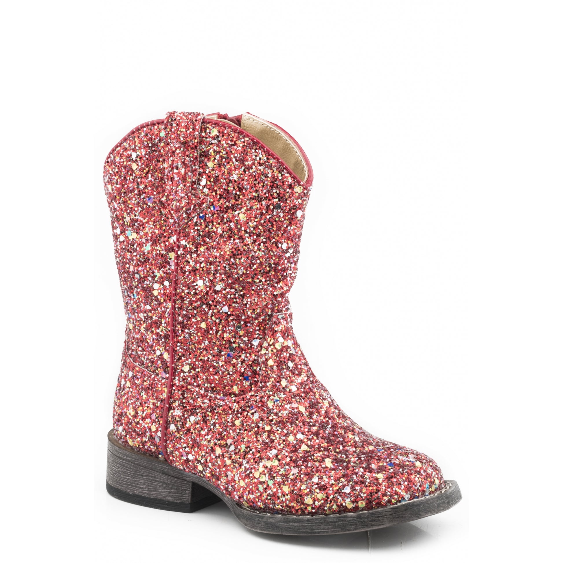 Roper Toddler Red Multi Glitter Boots