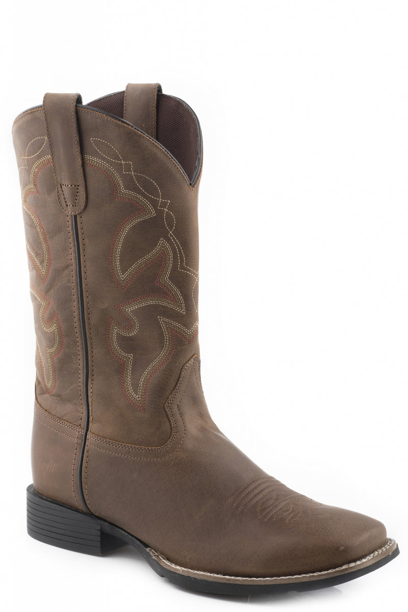 Roper Mens Vintage Tan Cow Embroidered Western Boots