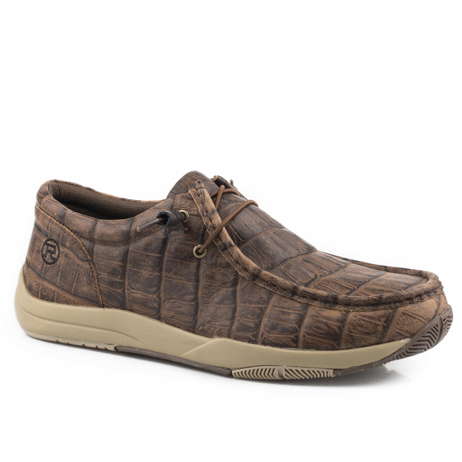 Roper Mens Embossed Caiman Leather Two Eyelet Chukka Shoes