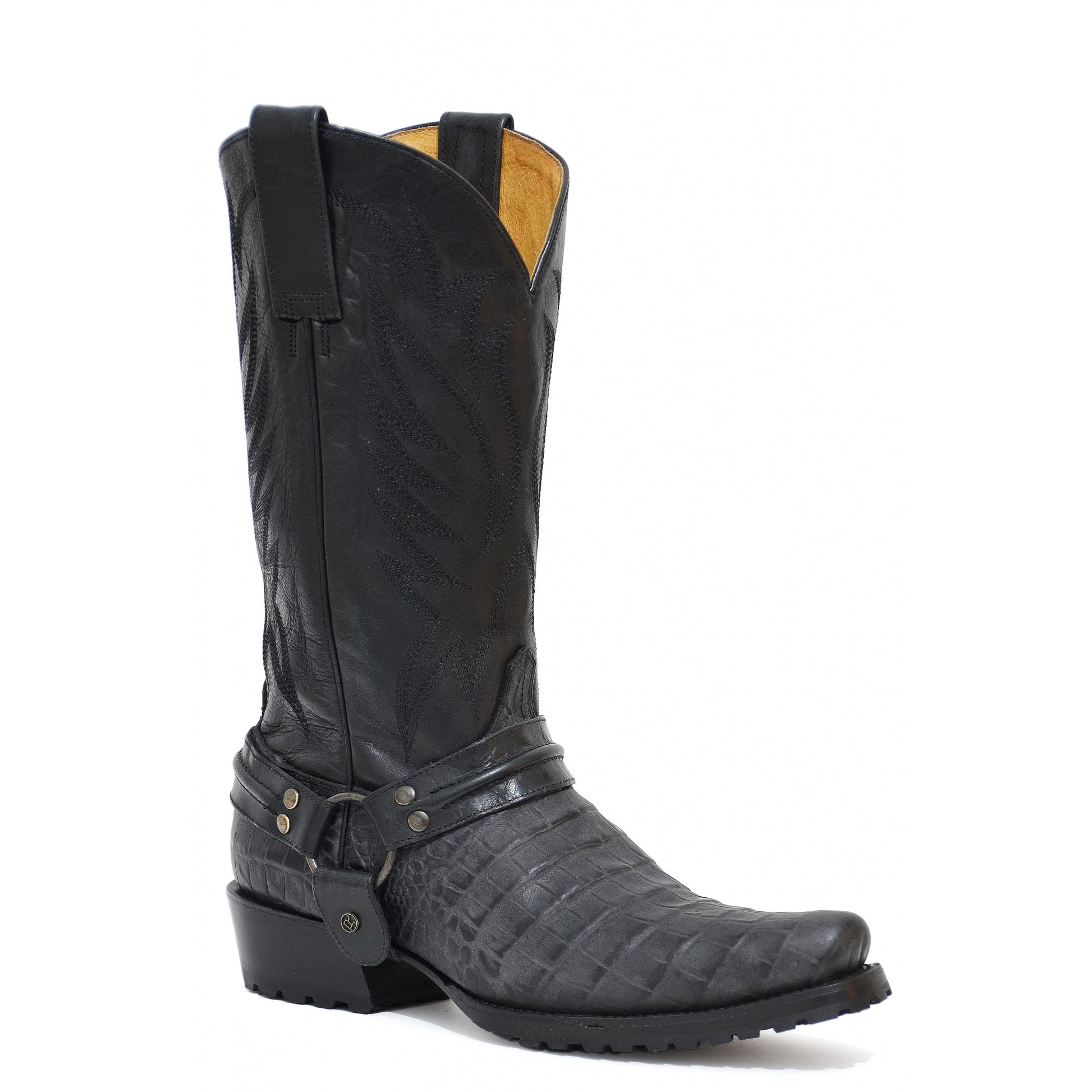 Roper Mens Embossed Caiman Bandit Toe Western Boots