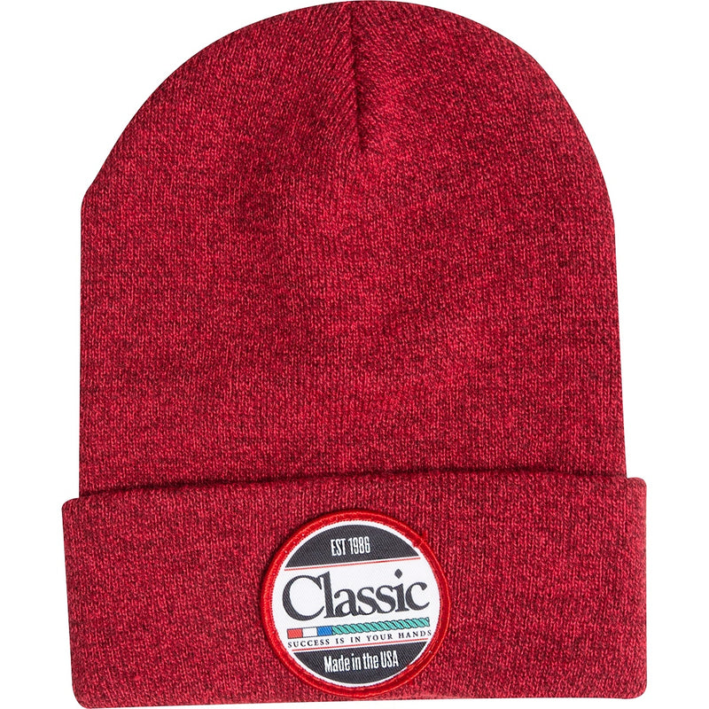Classic Rope Beanie Cuff with Round Rubber Patch