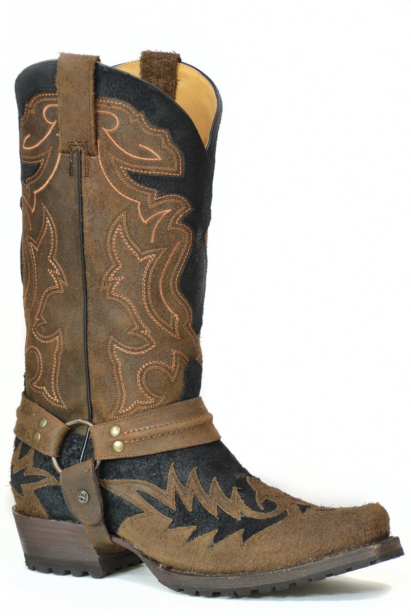 Stetson Mens Outlaw Bad Guy Biker Lug Sole Boots