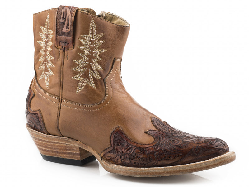 Stetson Ladies Piper Snip Toe Stacked Heel Boots