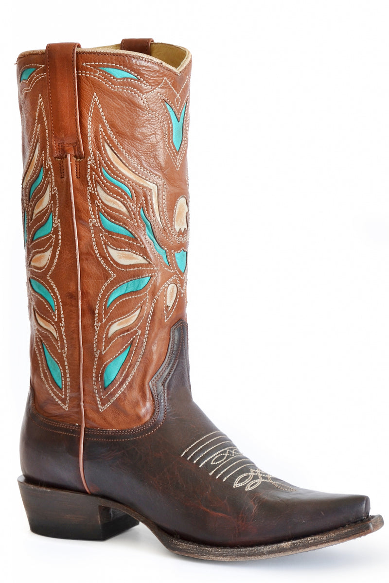 Stetson Ladies Coara Snip Toe 13" Shaft Leather Sole Boots
