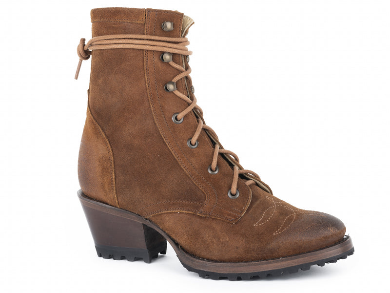 Stetson Ladies Hattie 7" Shaft Lace Up Round Toe Boots