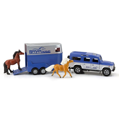 Breyer Farms Land Rover And TagALong Horse Trail