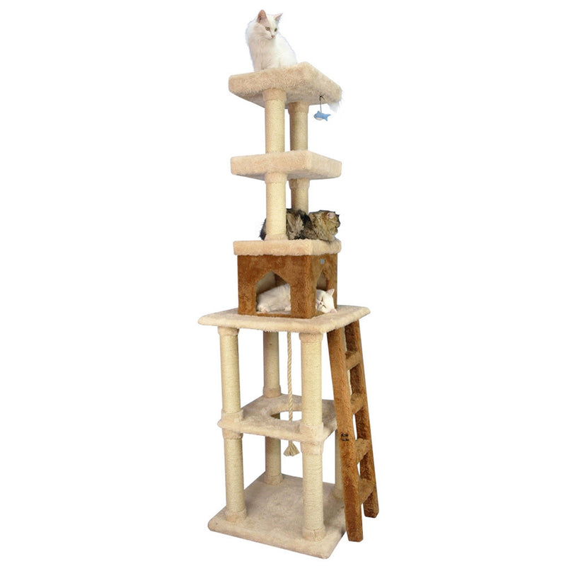 Armarkat Premium Real Wood Cat Tree 84in Beige