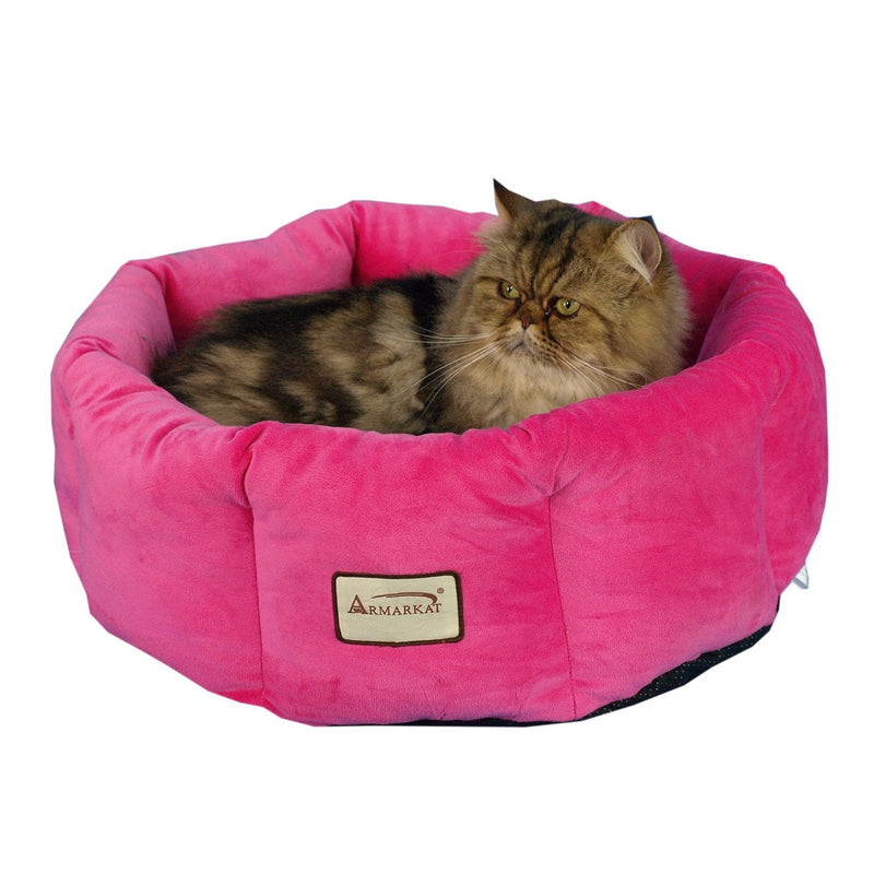Armarkat Cozy Pink Velvet Pet Bed