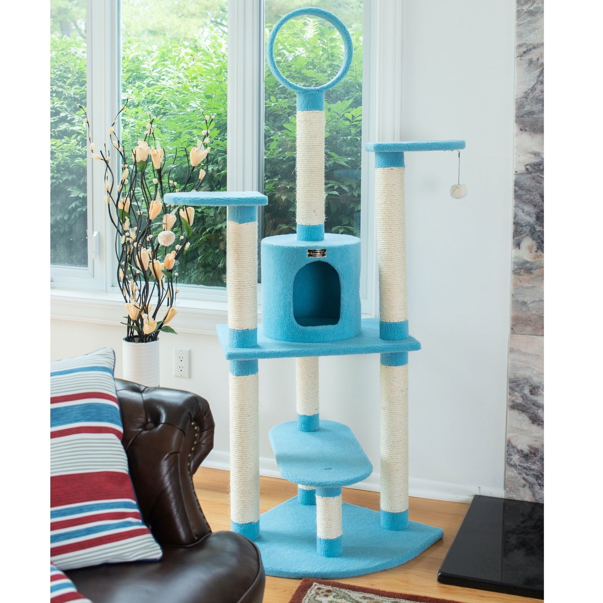 Armarkat Classic Real Wood Cat Tree 66in Blue