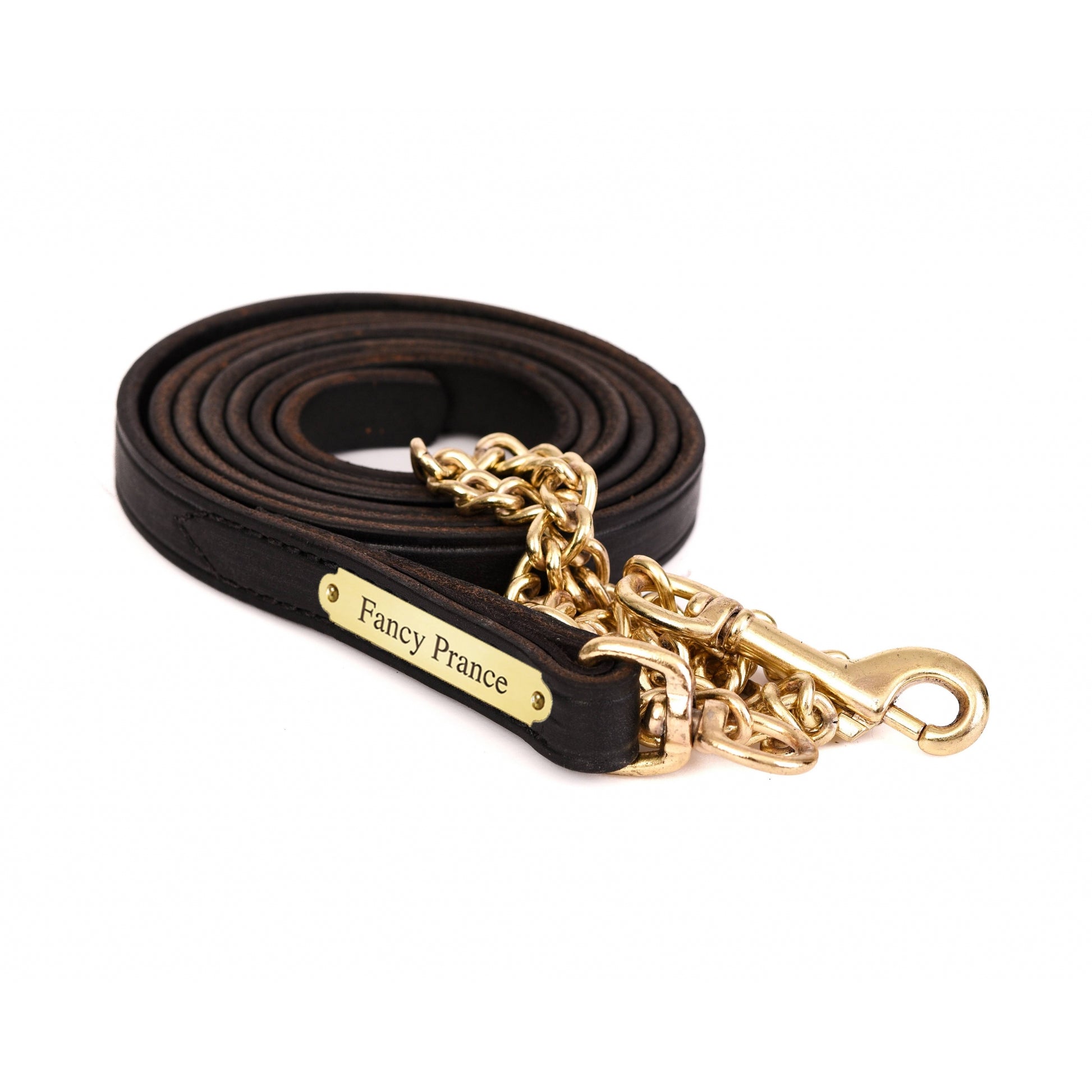 Perri's Personalized 3/4" Leather Lead with Chain