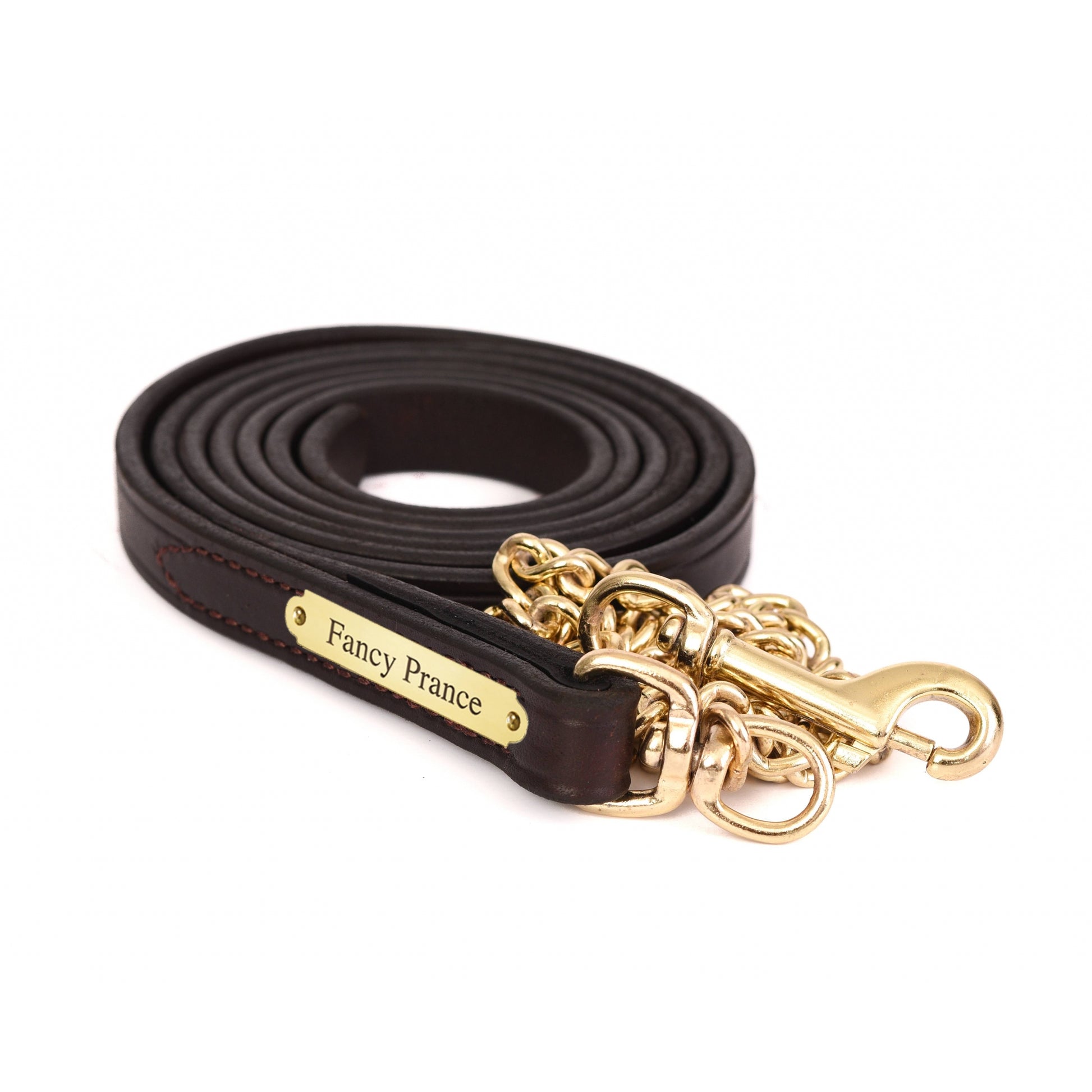 Perri's Personalized 3/4" Leather Lead with Chain