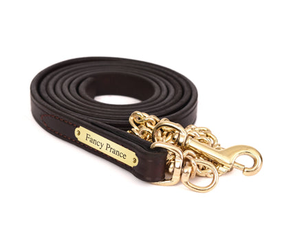 Perri's Personalized 3/4" Leather Lead with Chain