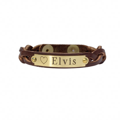 Perri's Personalized Braided Leather Bracelet