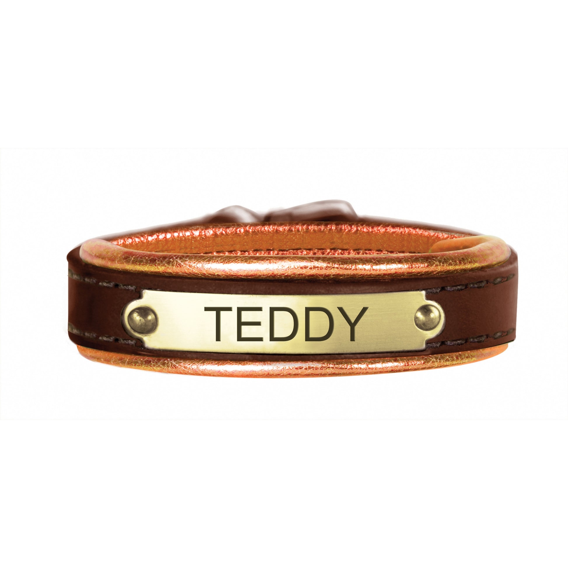 Perri's Personalized Metallic Padded Leather Bracelet