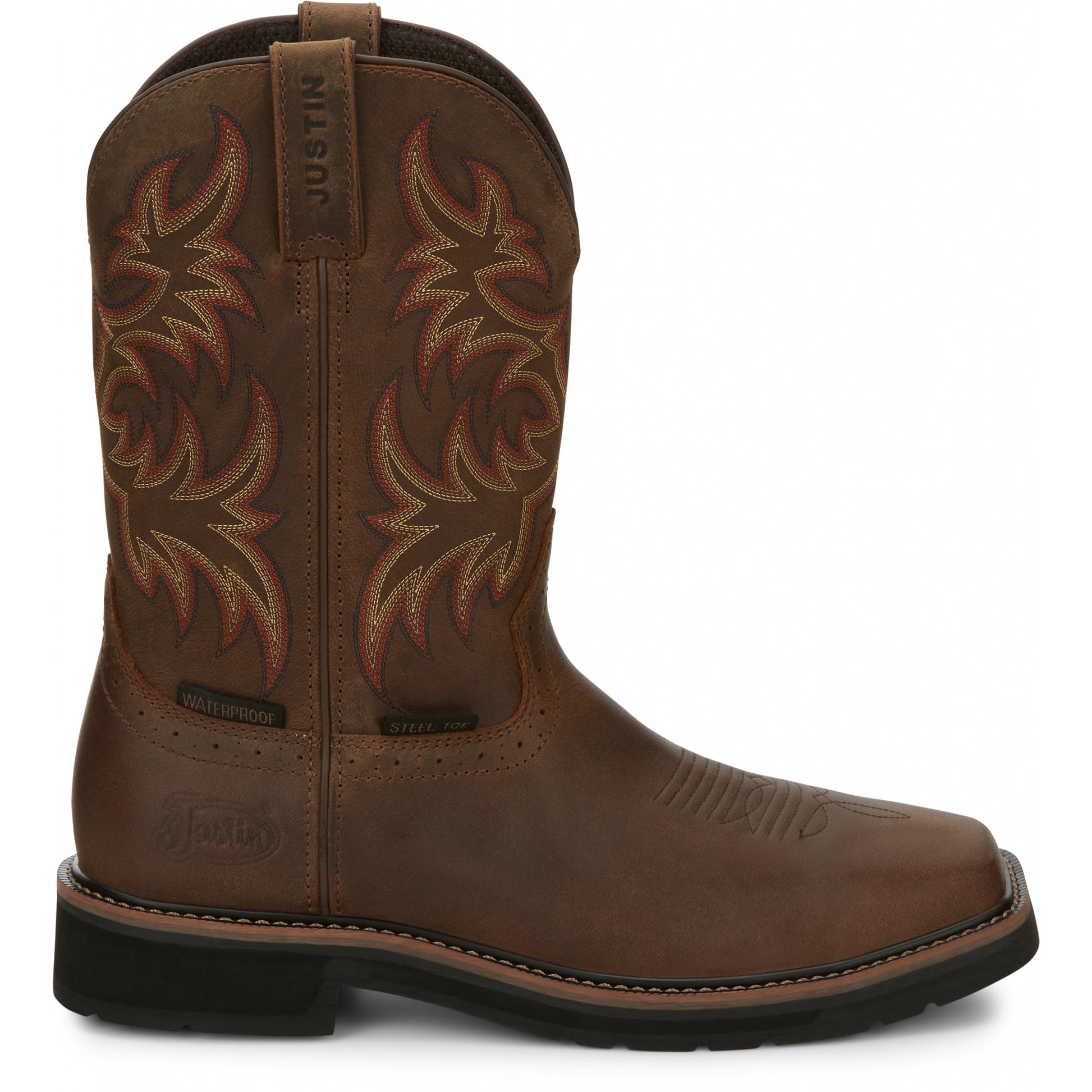 Justin Mens Driller 11" Waterproof Steel Toe Boots