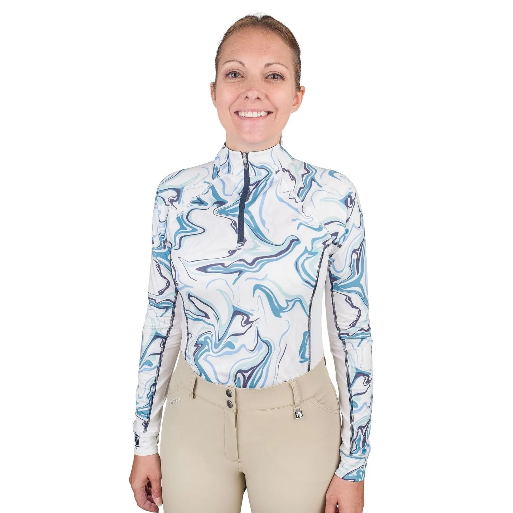 Romfh Ladies Core 1/4 Zip Long Sleeve Print Sun Shirt