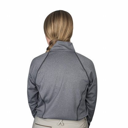Ovation Ladies Quarter Zip Melange LS Base Top
