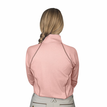Ovation Ladies Quarter Zip Melange LS Base Top