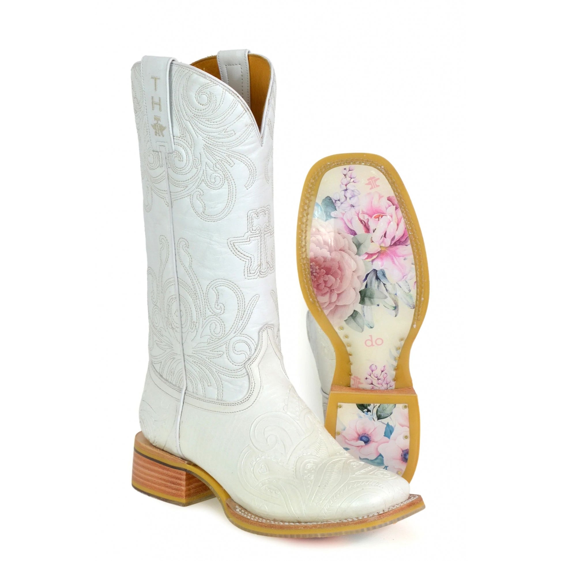 Tin Haul Ladies White Wedding Boots