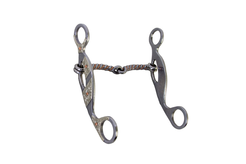 Twisted Snaffle Gag Bit with Floral Trim