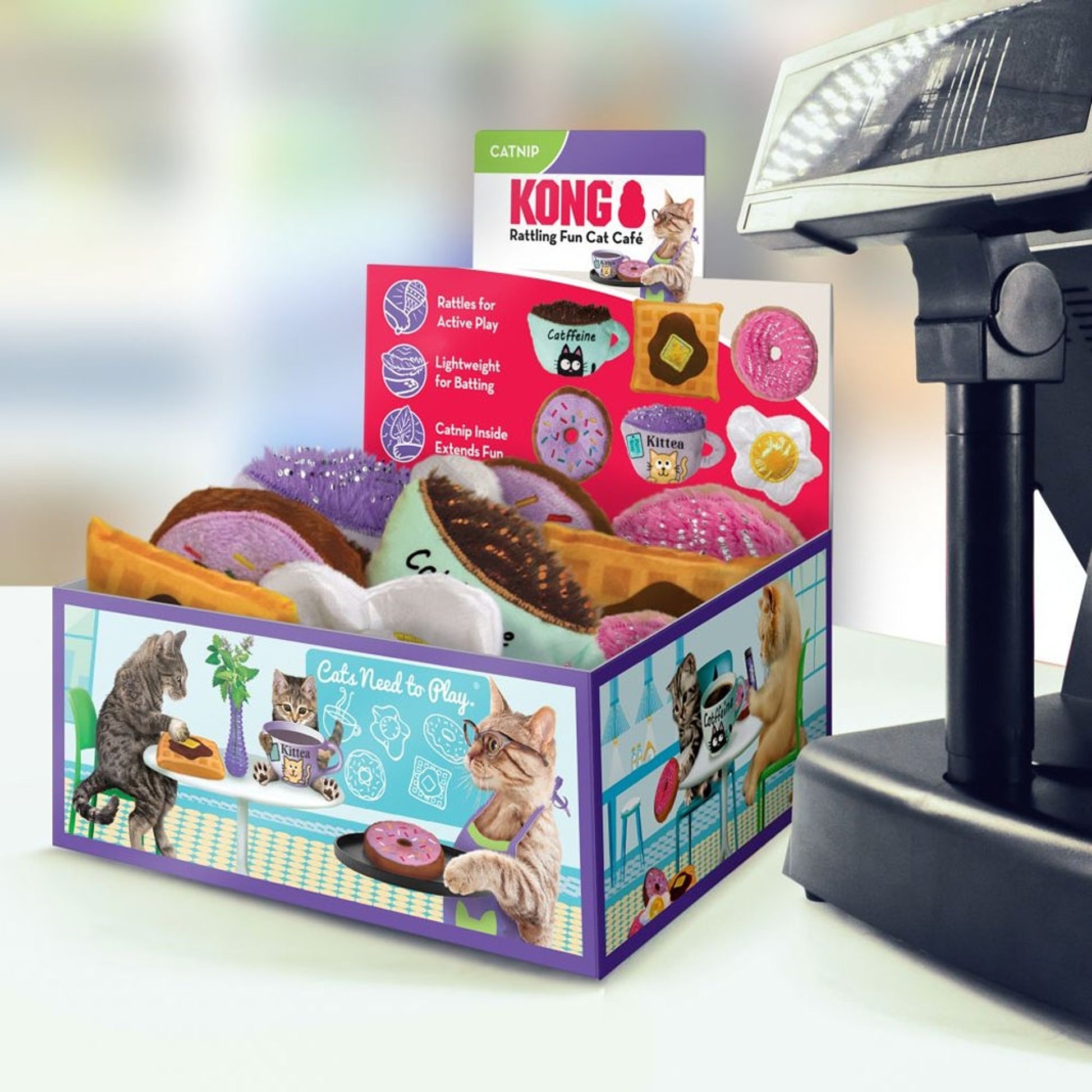 KONG Scrattles Rattlin Fun Cat Cafe PDQ