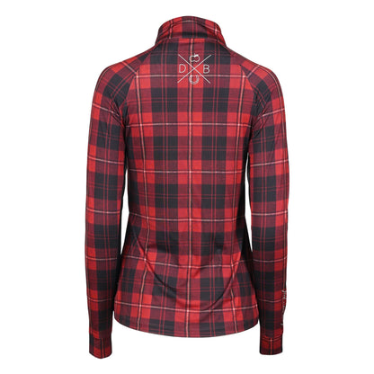 Dapplebay Ladies Holiday Plaid 1/4 Zip Light Riding Top