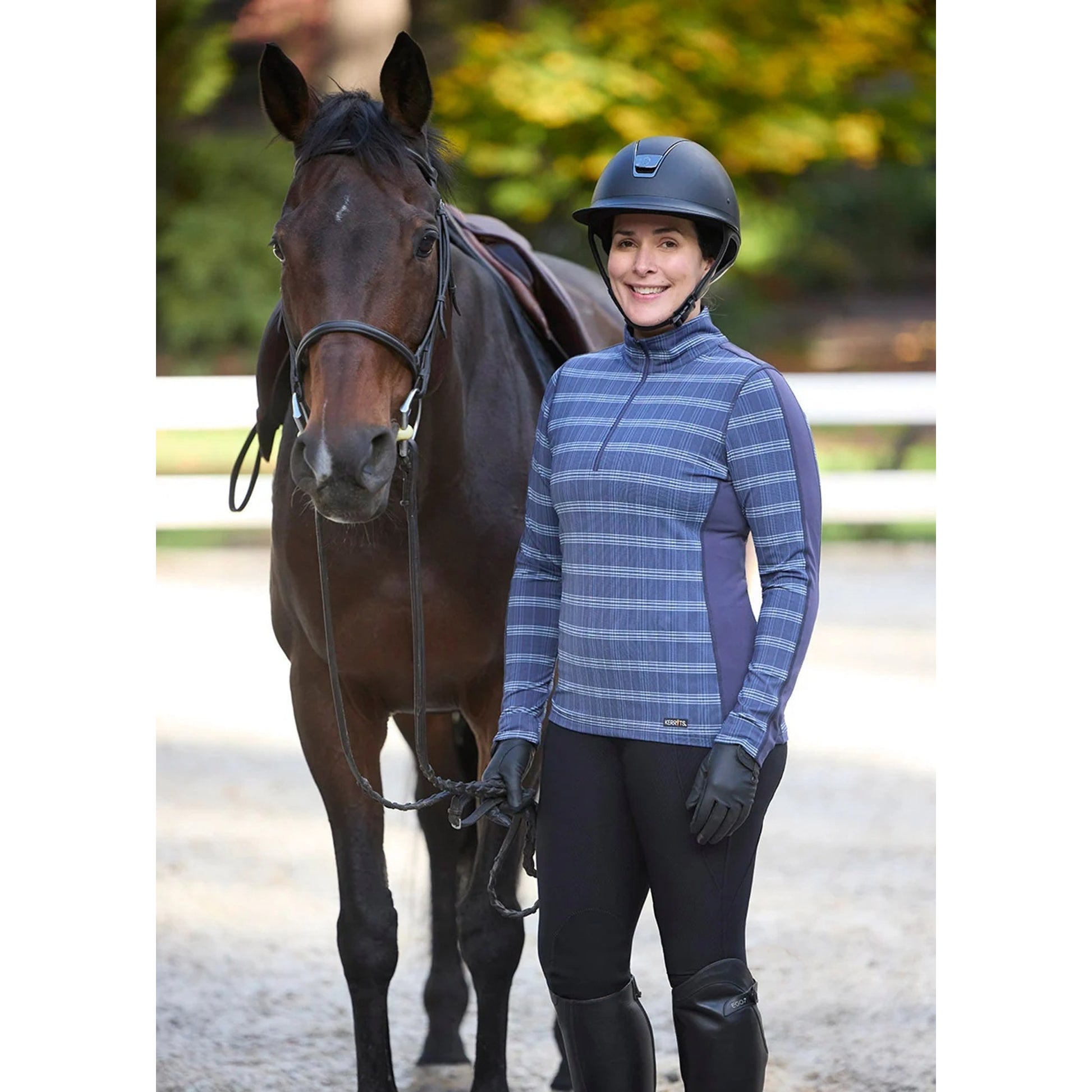 Kerrits Stretch Plaid Quarter Zip Top
