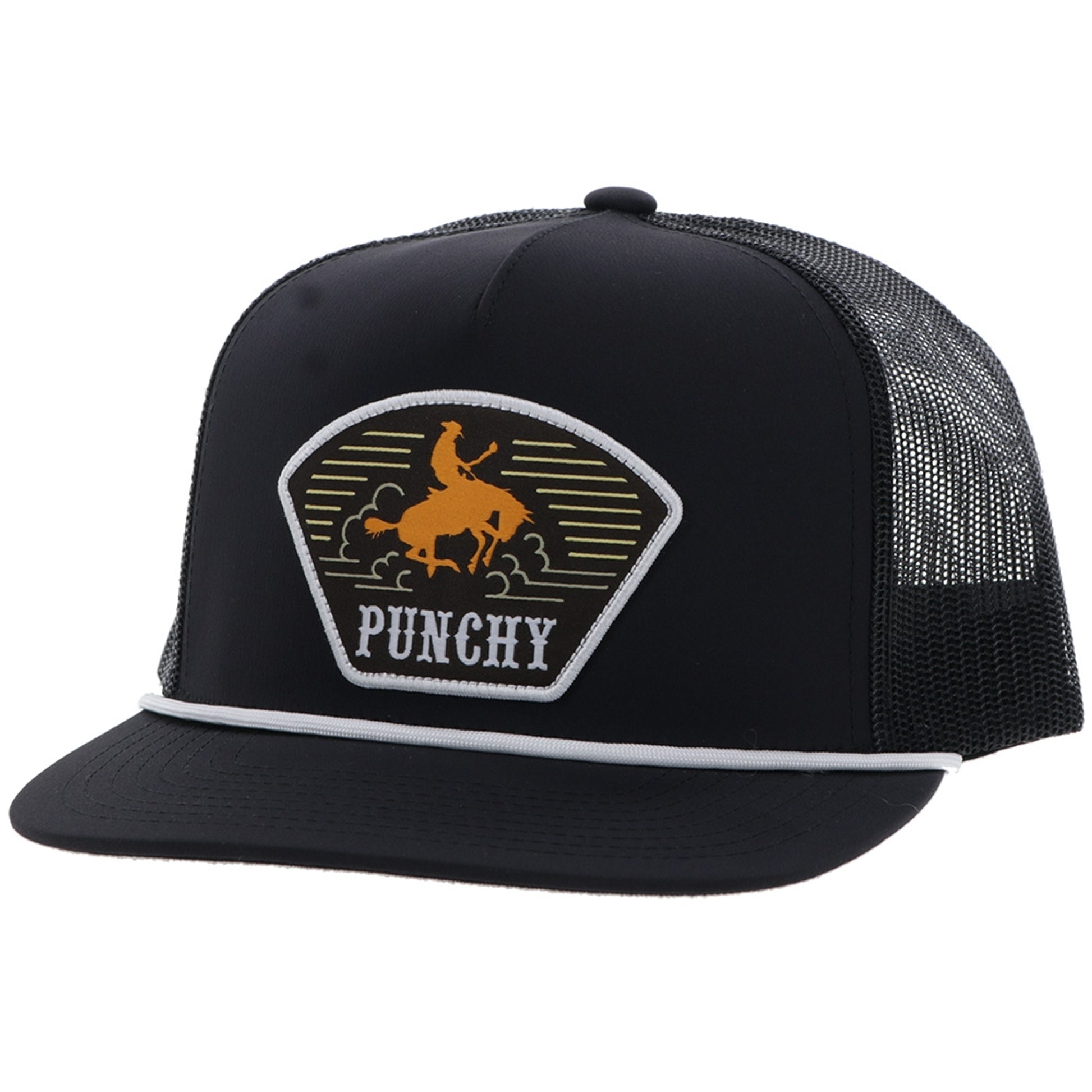 Hooey Cavvy 5-Panel Trucker Hat with Patch Black