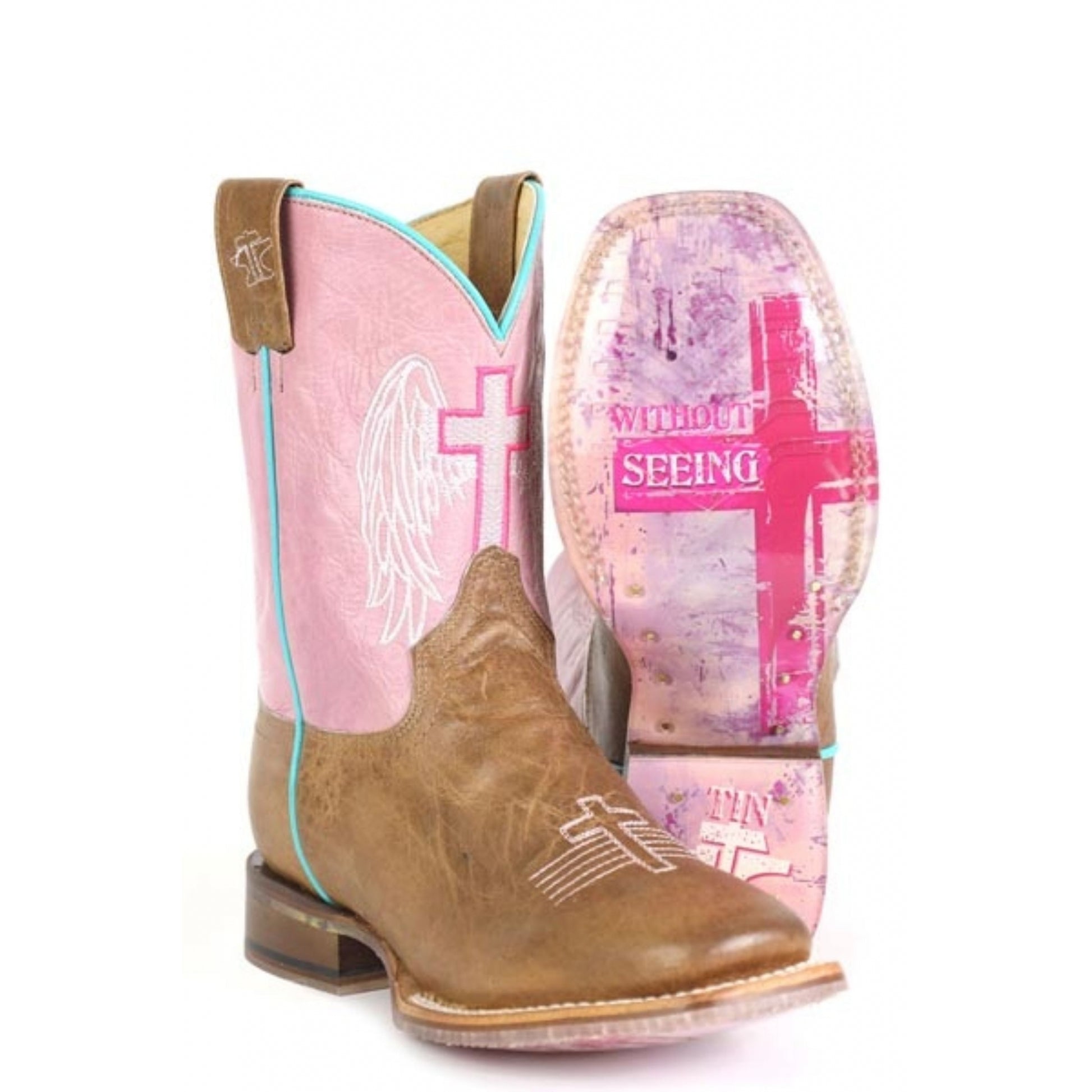 Tin Haul Little Kids Angel Wings Square Toe Boots