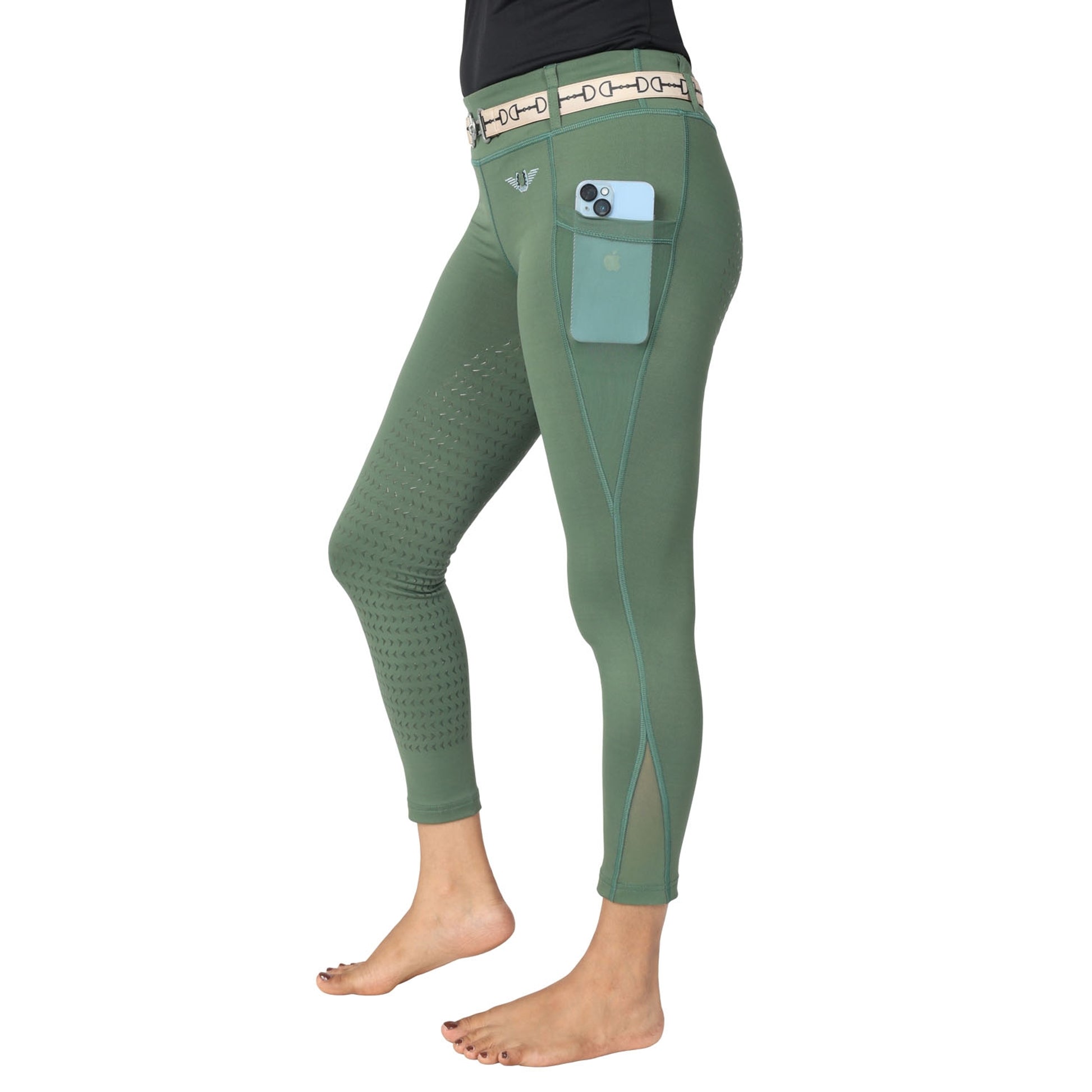 TuffRider Kids Minerva EquiCool Full Seat Tights With Phone Pocket and Loops