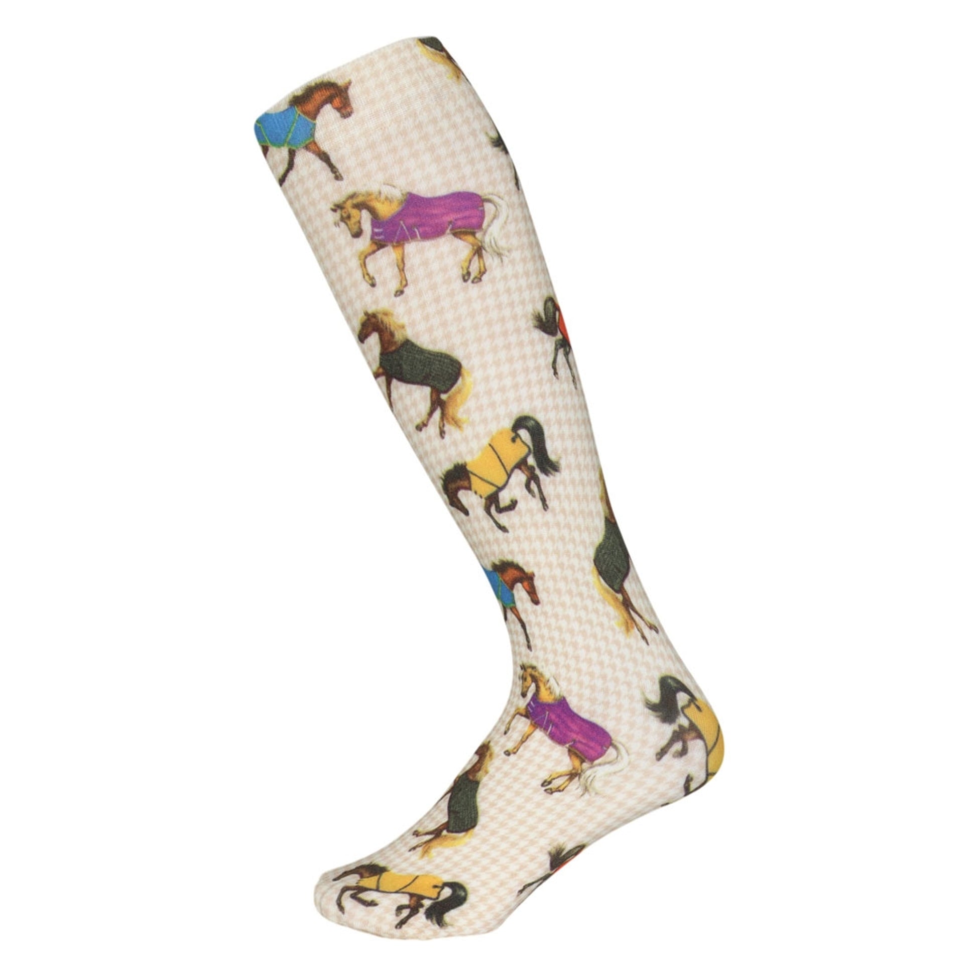 AWST Int'l Ladies Lila Horses in Blankets Equestrian Boot Socks