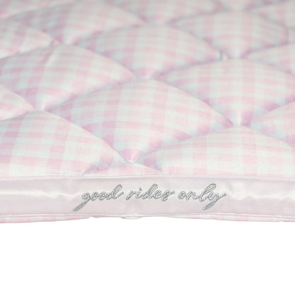 Dapplebay Gingham Jump Saddle Pad-Pink/White-Cob