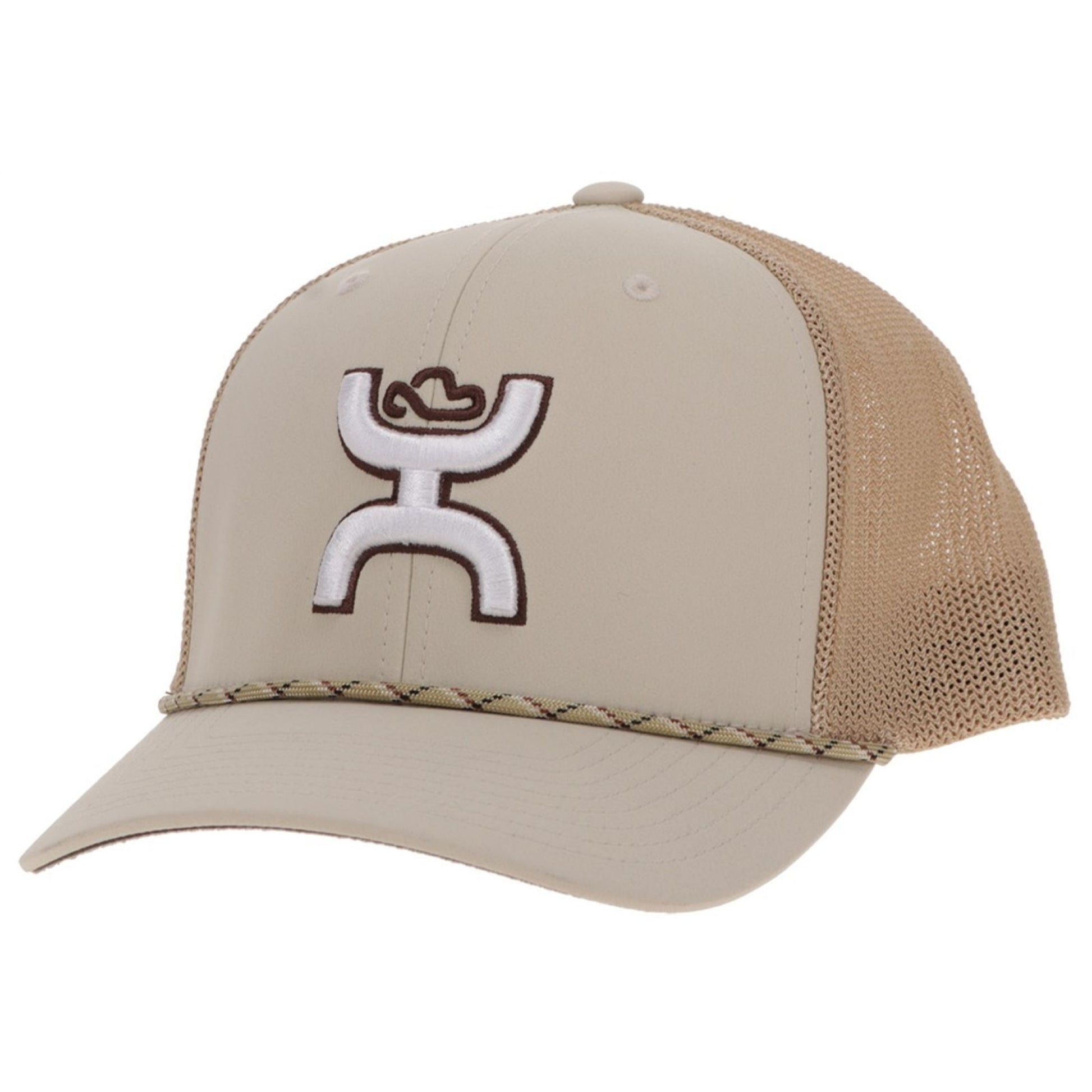 Sterling Tan 6-Panel Trucker with Black / White Hooey Logo