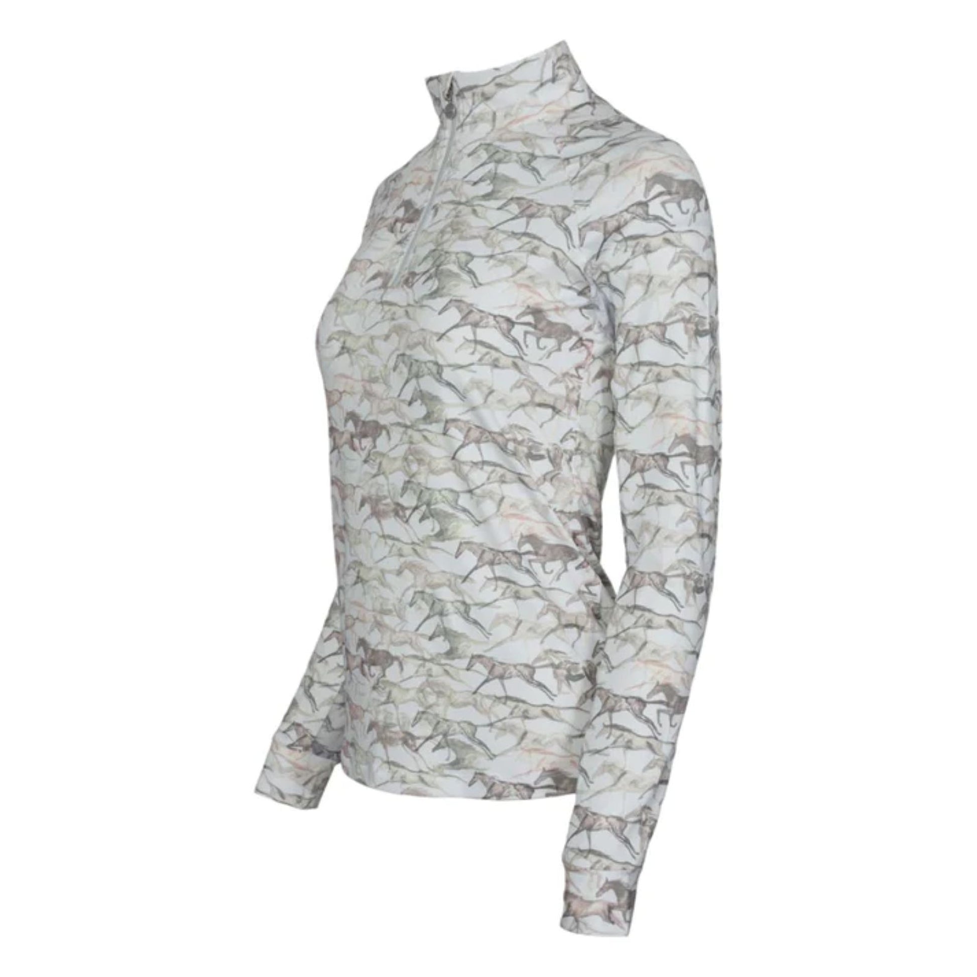 Dapplebay Galloping Watercolor 1/4 Zip Riding Top