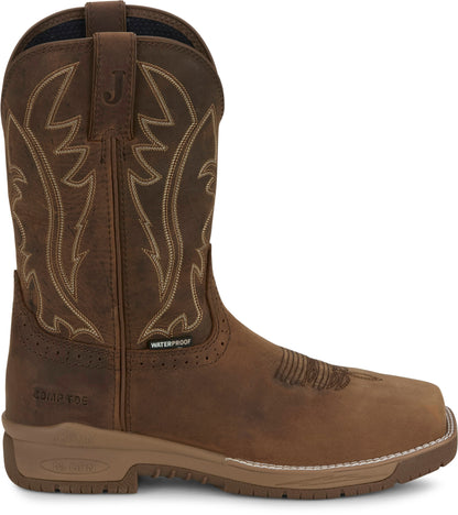 Justin Mens Nitread 11" Waterproof Nano Comp Toe Boots