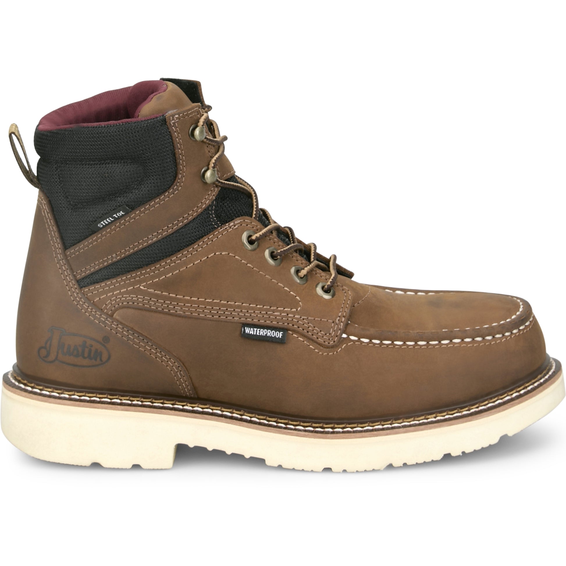 Justin Mens Bristol 6" Waterproof Steel Toe Boots
