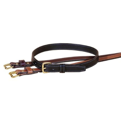 Tory 1In Stitched Belt With Brass Buckle 26 Brn/Nick