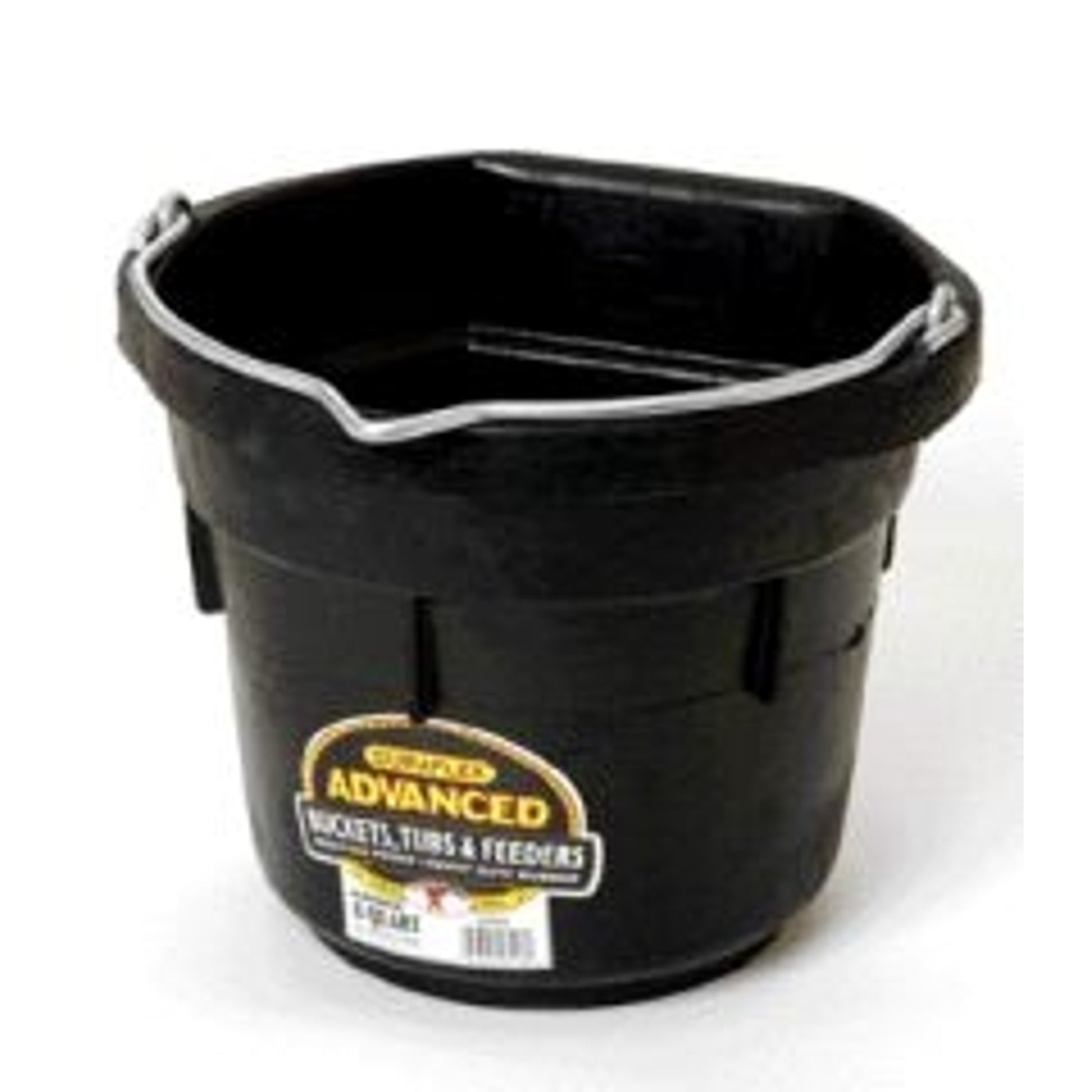Flat Back Rubber Bucket 8qt Black