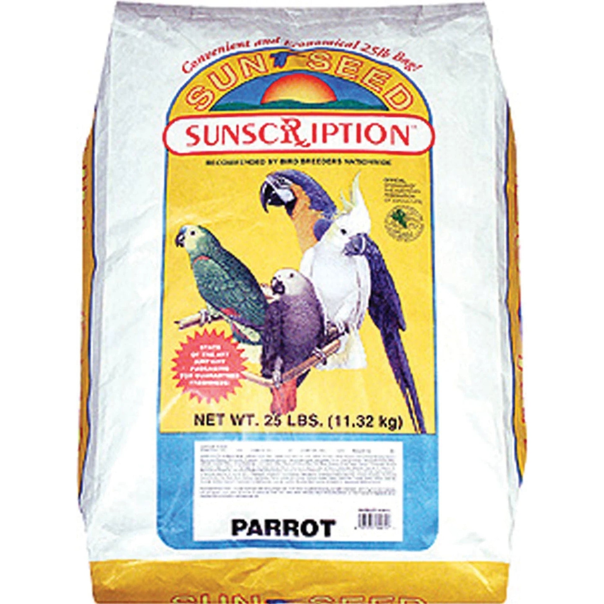 Sunseed Parrot Mix Food 25lb