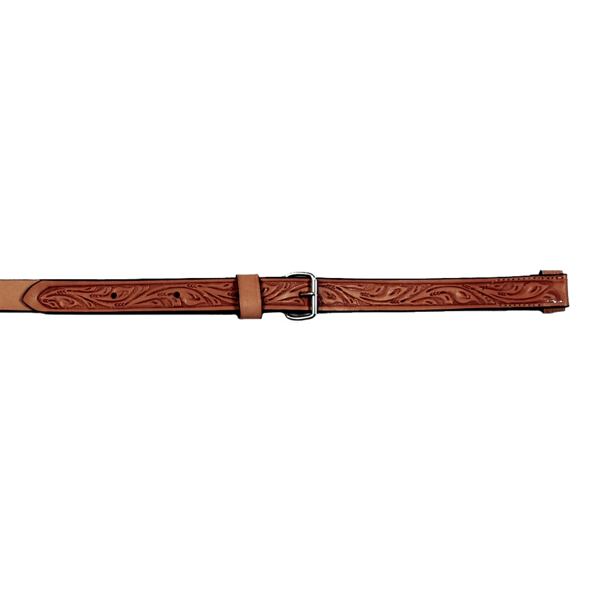 Circle Y Floral Tooled Flank Cinch with Billets