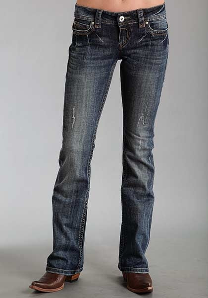 Stetson Ladies 818 Fit Contrast S Stitched Back Pocket Boot Cut Jeans