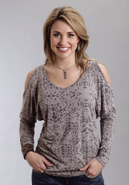 Stetson Ladies Fall II Rayon Spandex Animal Print Jersey Long Sleeve Shirt