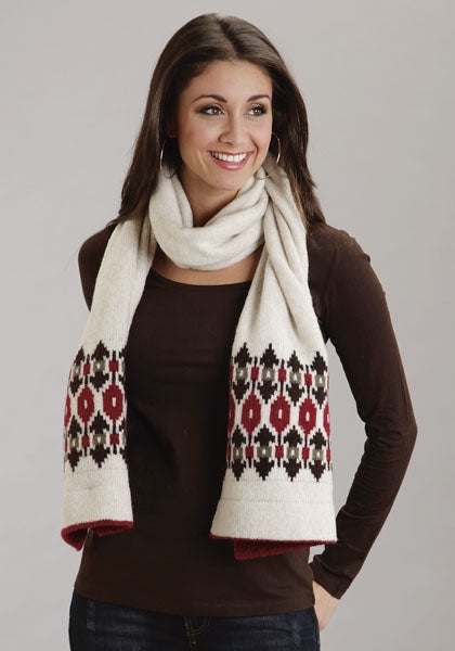 Stetson Ladies Fall III Intarsia Pattern Wool Scarf