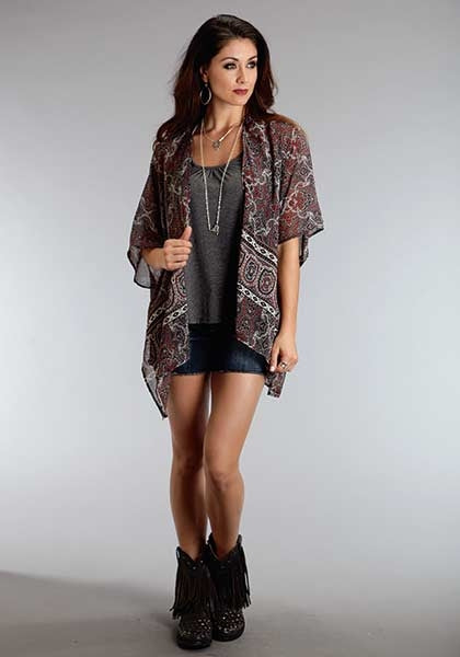 Stetson Ladies Winter I Gypsy Border Chiffon Cardigan