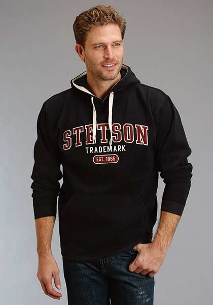 Stetson Mens Stetson Applique Hooded Sweatshirt - Wine/Black